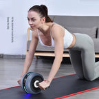 Ab wheel with rebound & counting function for effective core training
