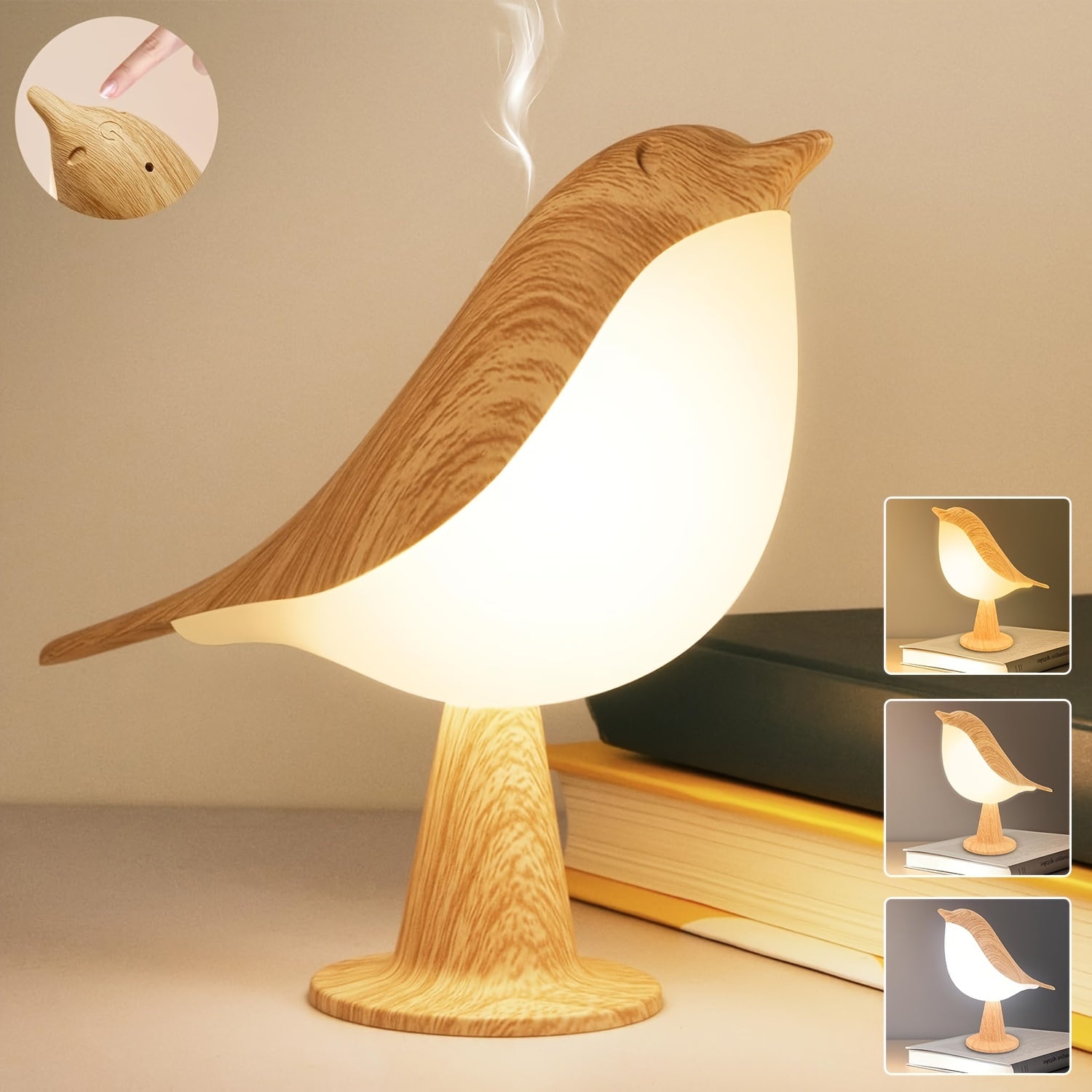 BrightNest - USB LED Bird Table Lamp with Touch