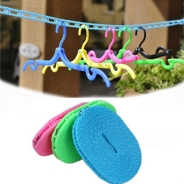 Portable Windproof Non-Slip Clothesline for Outdoor & Home