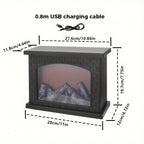 Cozy rectangular fireplace lantern stove lamp - Realistic simulation flame lights