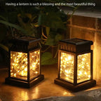 Solar LED Lantern with Fairy Lights – Decorative Garden Lamp for Outdoors and Terrace