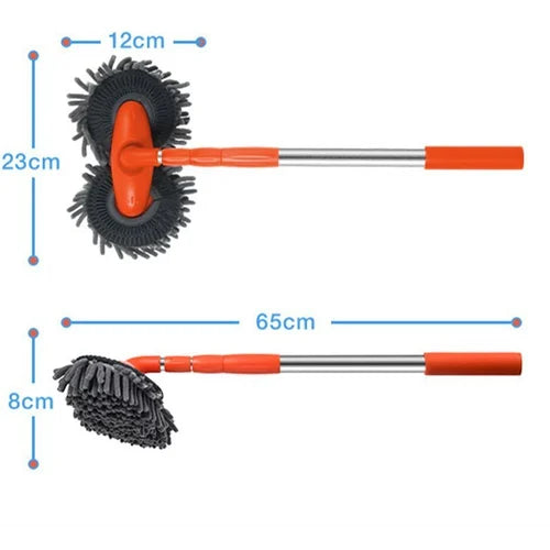 Retractable double-layer car wash brush