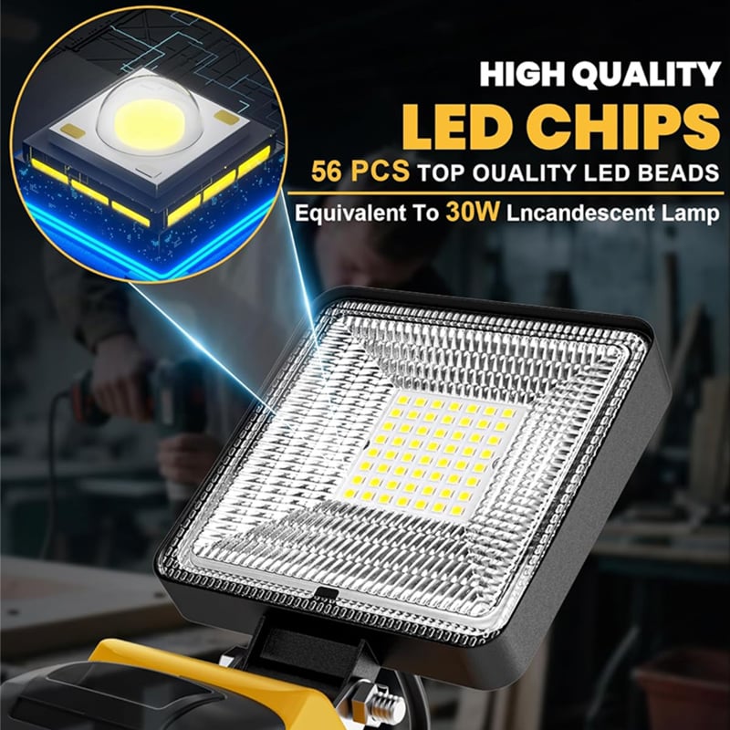 Battery LED work light 3000 LM – Eye-friendly & with heat dissipation