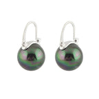 Black Pearl Earrings Available in White Champagne Grey Gold and Black Pearl Dangle Earrings