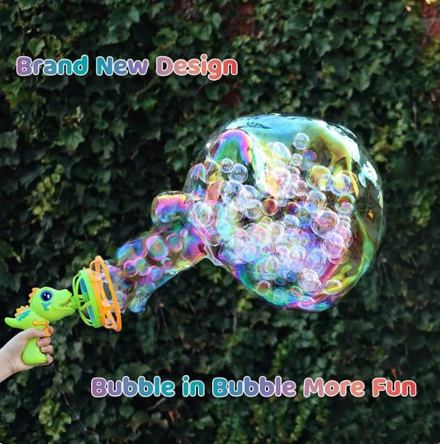 Dinosaur Bubble Blower — Quiet Electric Bubble Machine for Kids