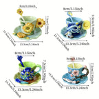 ArtSip Ceramic Cup & Saucer Set – Hand-painted 3D Design inspired by Van Gogh