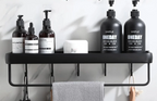 ALUMAX – Black Aluminum Corner Shelf without Drilling