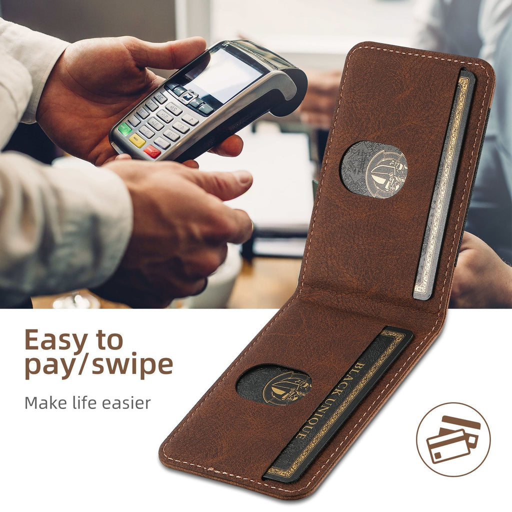 Leather phone case with card holder and MagSafe compatibility