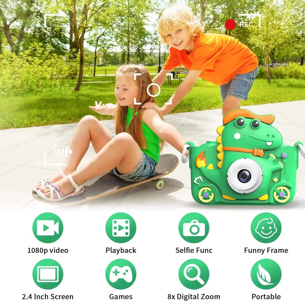 Dinosaur camera for kids with 1080p HD