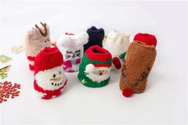 MerryFeet Cozy Christmas Socks | Plush Coral Fleece | Warm Winter Gift Box