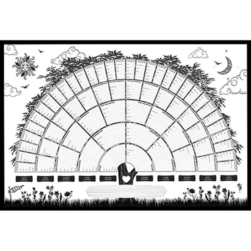 Family Tree Genealogy Diagram on Canvas