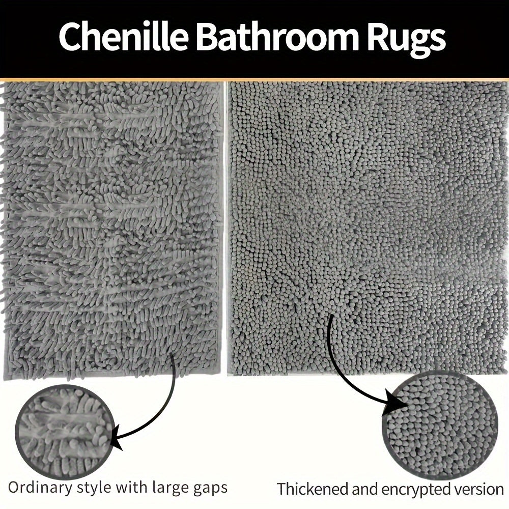 Round Luxury Chen Bath Mat Ultra-Soft Chenille – Anti-Slip & Quick Drying