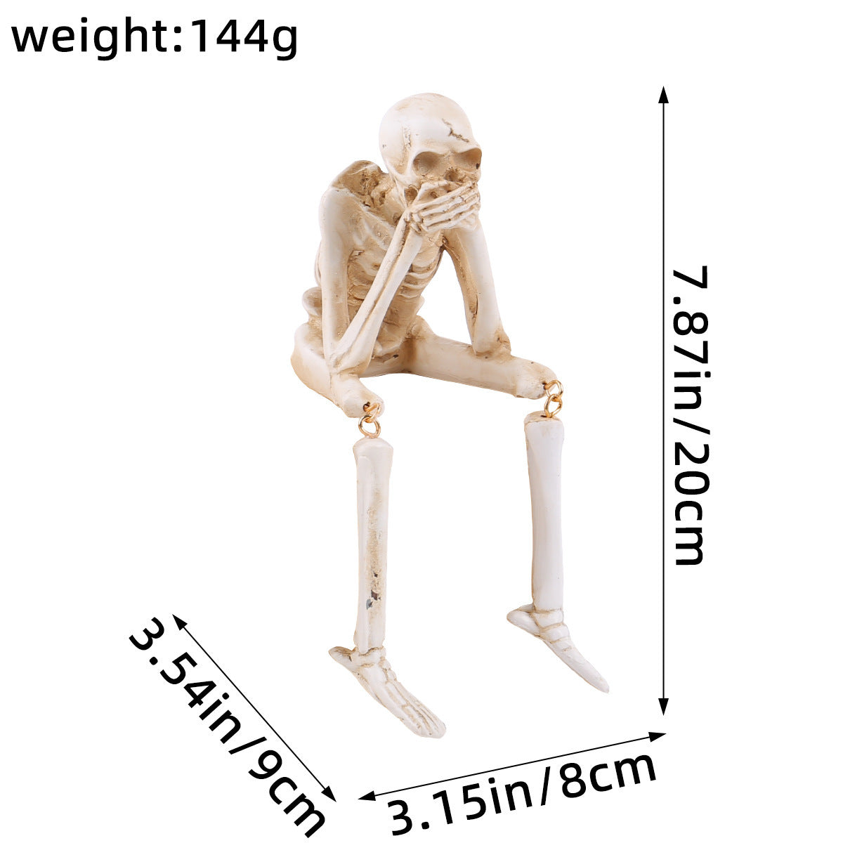 HauntTrio Boneyard Halloween Skeleton Ornaments (Set of 3)