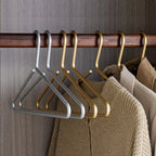 5 pieces of hangers made of solid matte gold/silver │ Seamless wardrobe organizer made of metal