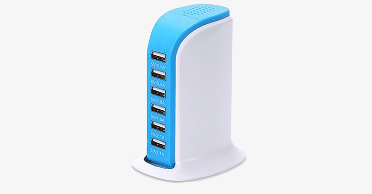 Portable USB Charging Station – Charge 6 Devices at Once!