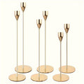 MajesticFlicker – Sophisticated Black and Gold Candelabra Set for Elegant Events