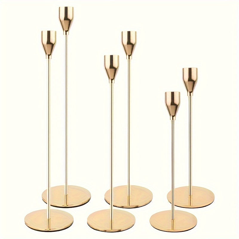 MajesticFlicker – Sophisticated Black and Gold Candelabra Set for Elegant Events