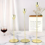 MajesticFlicker – Sophisticated Black and Gold Candelabra Set for Elegant Events