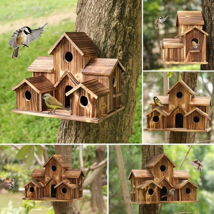 6 Hole Handmade Birdhouse - NestHaven