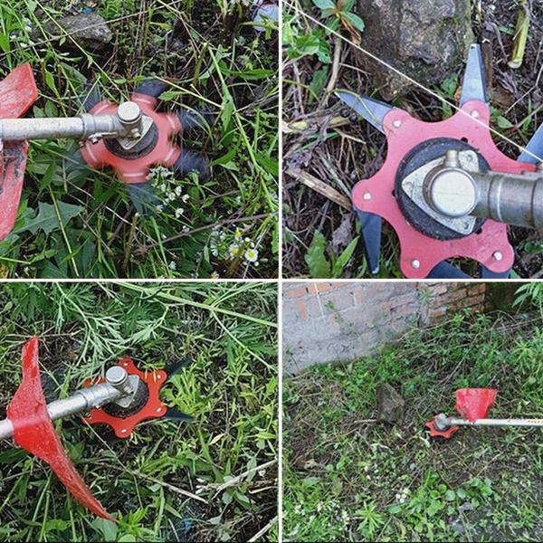 6 Blades Lawn Mower Blade Metal Brush Cutter Blades Trimmer Blade