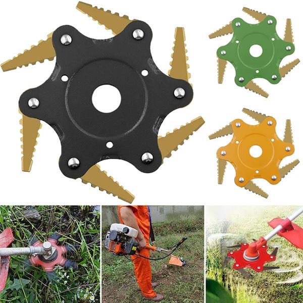 6 Blades Lawn Mower Blade Metal Brush Cutter Blades Trimmer Blade