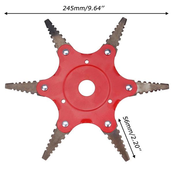 6 Blades Lawn Mower Blade Metal Brush Cutter Blades Trimmer Blade