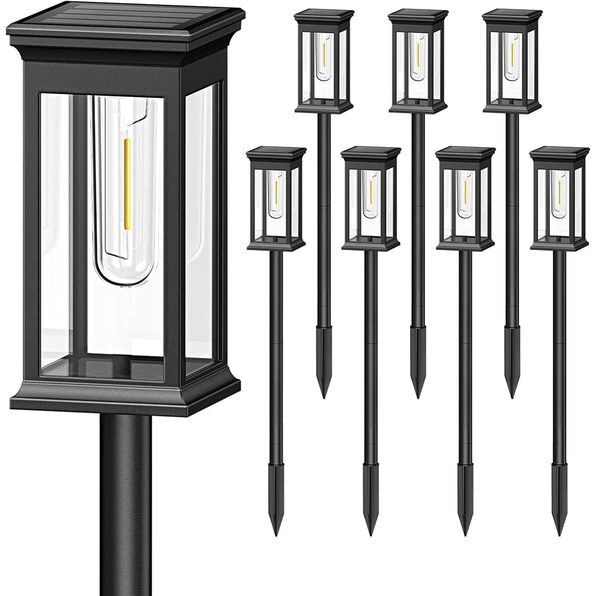 6-Pack: Solar-powered garden lighting IP65 waterproof automatic on off