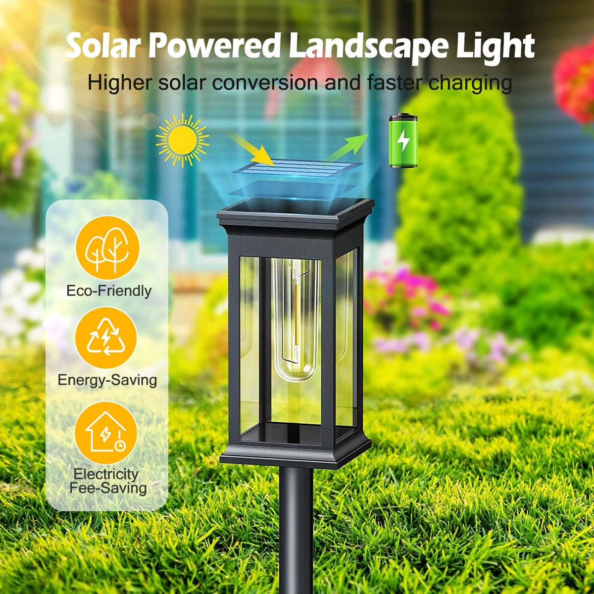 6-Pack: Solar-powered garden lighting IP65 waterproof automatic on off