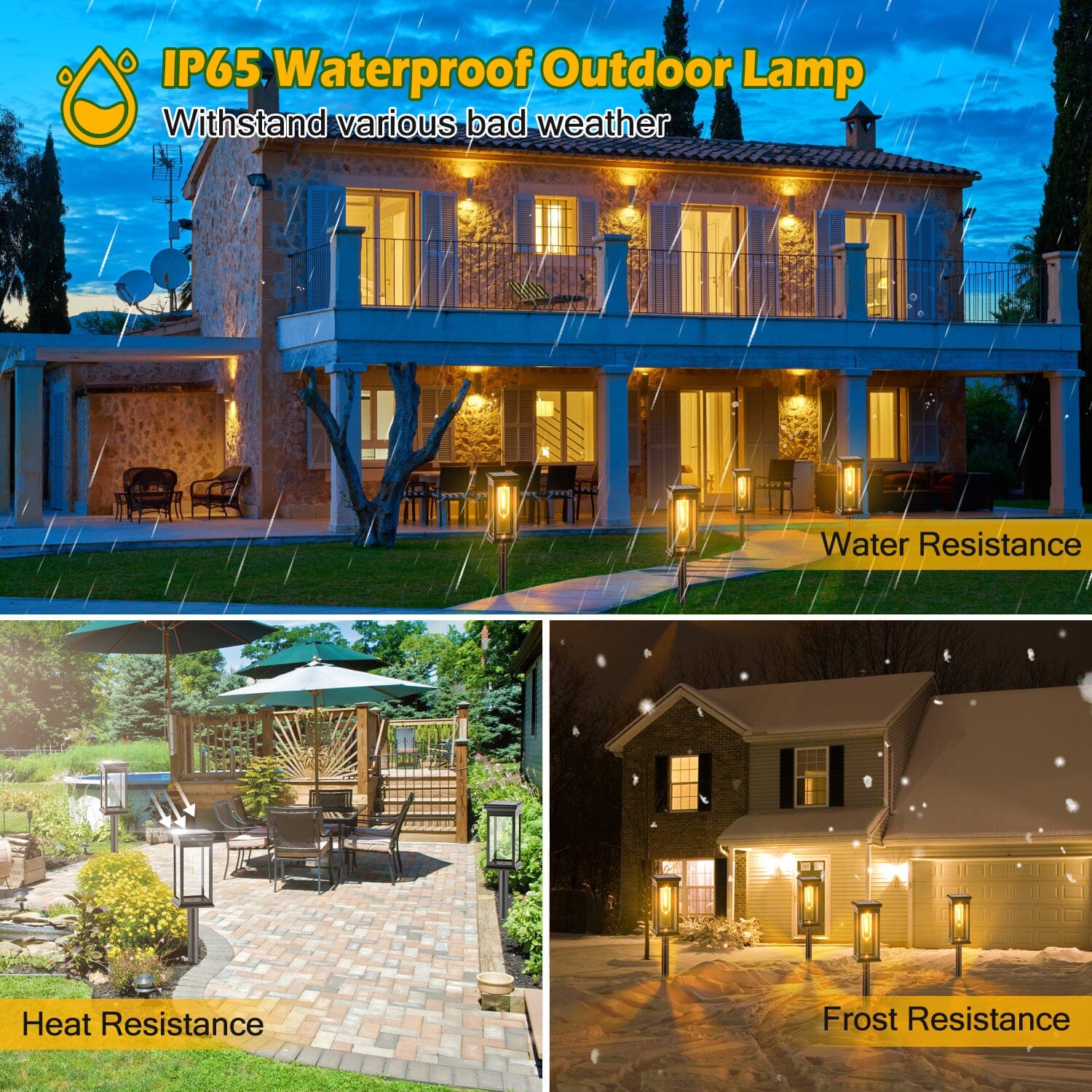 6-Pack: Solar-powered garden lighting IP65 waterproof automatic on off