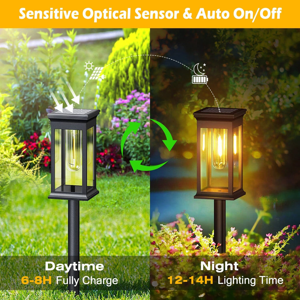 6-Pack: Solar-powered garden lighting IP65 waterproof automatic on off
