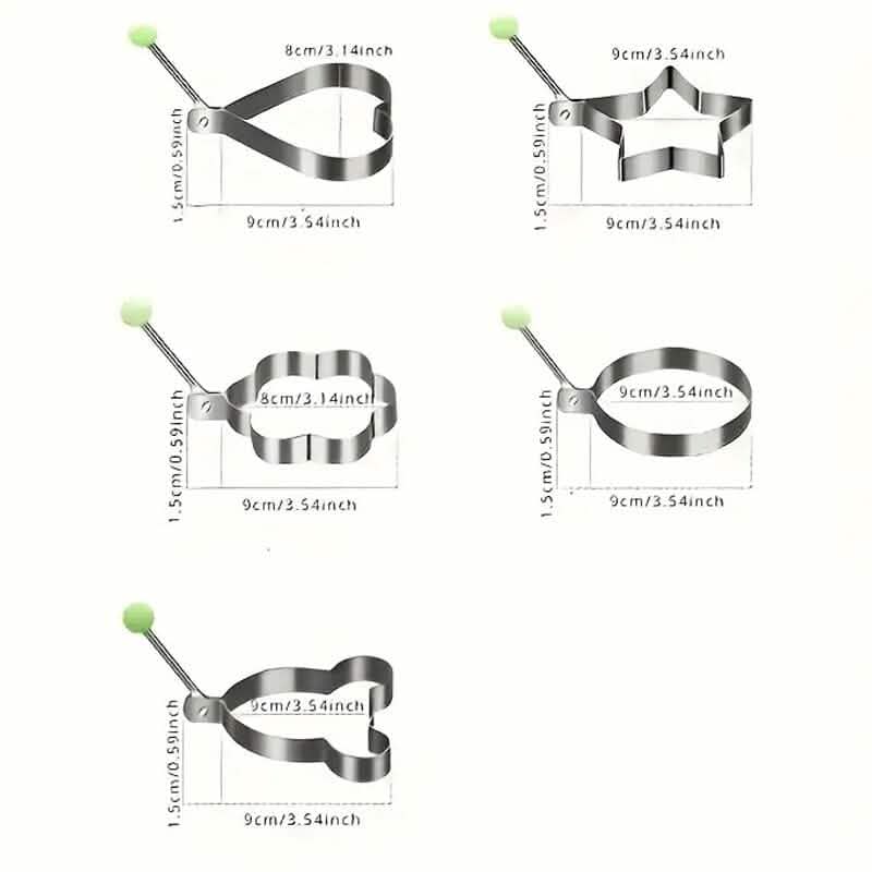 6-Piece: Creative Stainless Steel Egg Cooking Ring Set