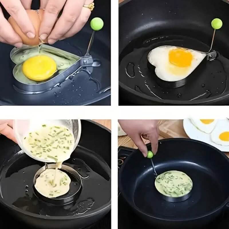 6-Piece: Creative Stainless Steel Egg Cooking Ring Set
