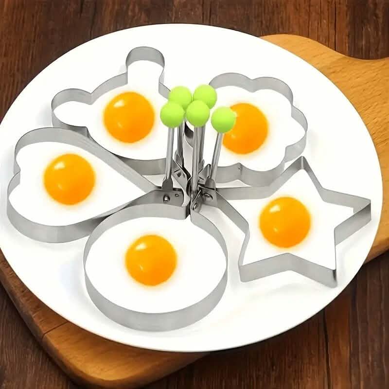 6-Piece: Creative Stainless Steel Egg Cooking Ring Set