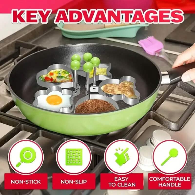 6-Piece: Creative Stainless Steel Egg Cooking Ring Set