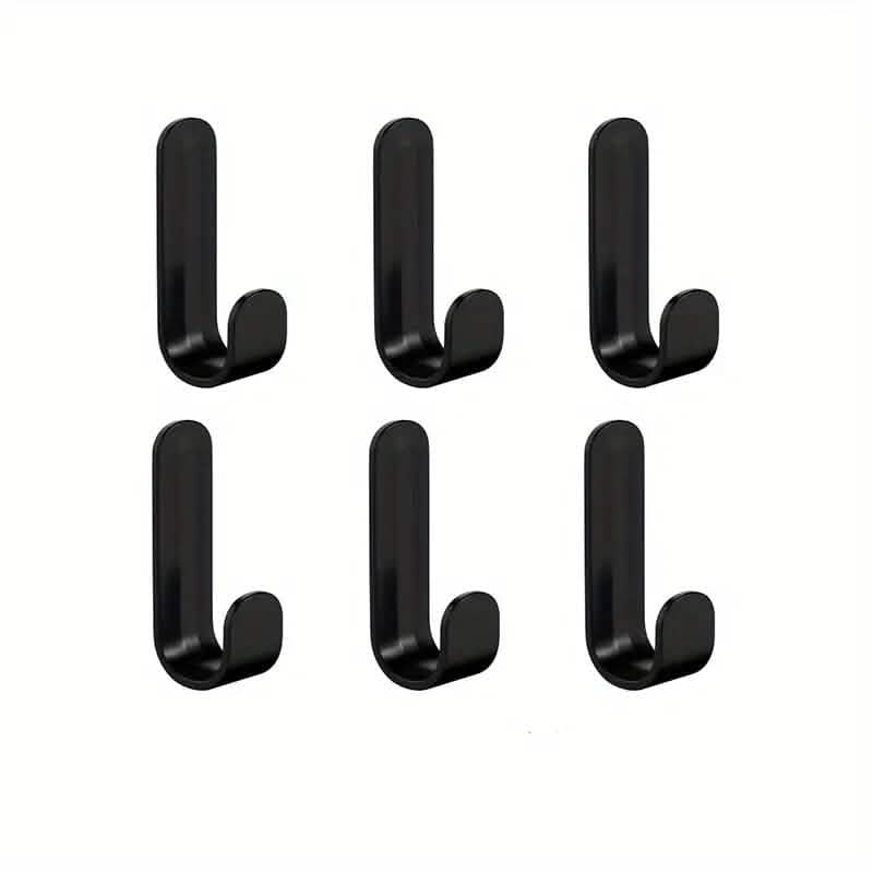 6-piece: Easy to install J-shaped hooks