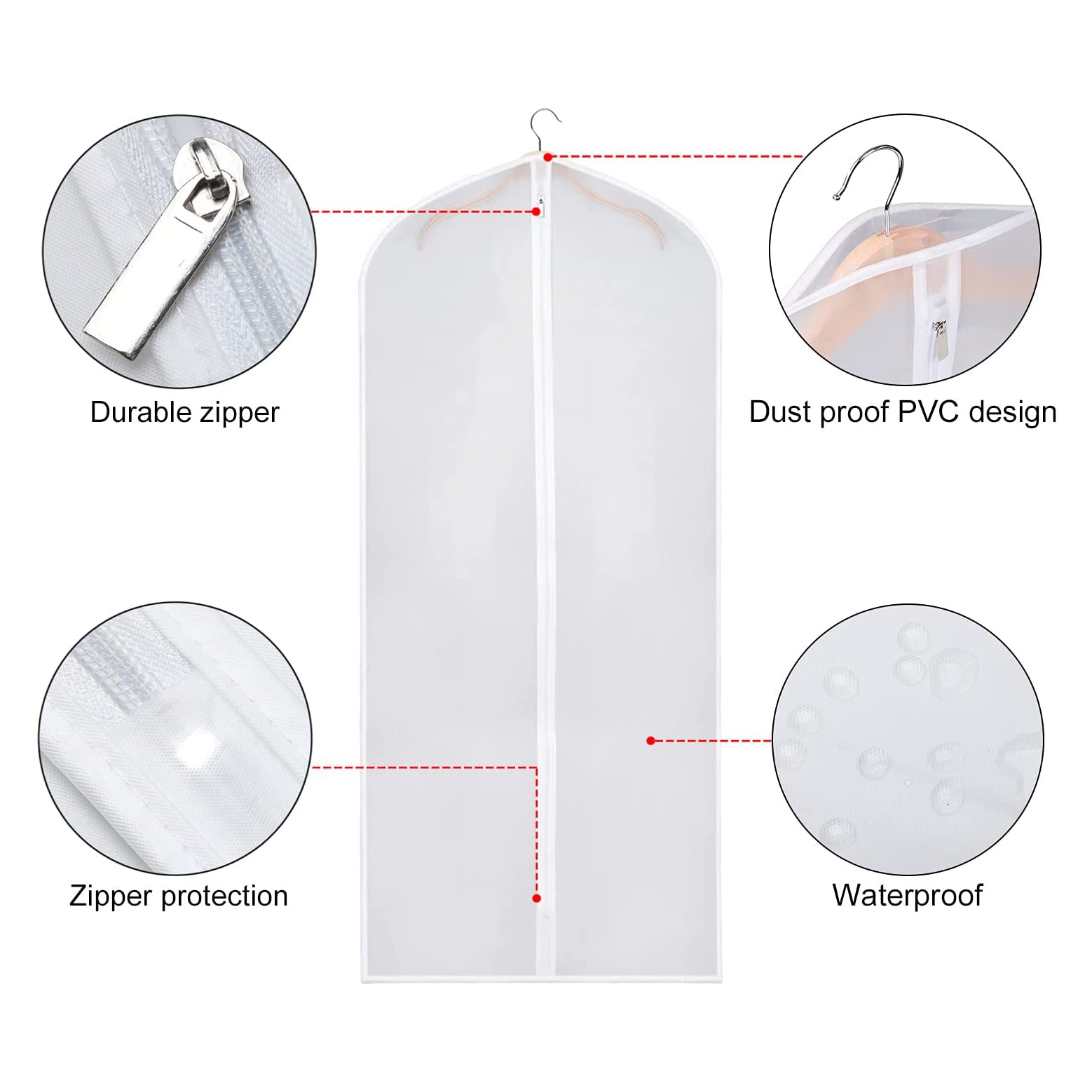 6-piece: Zilink Clear Garment Bag