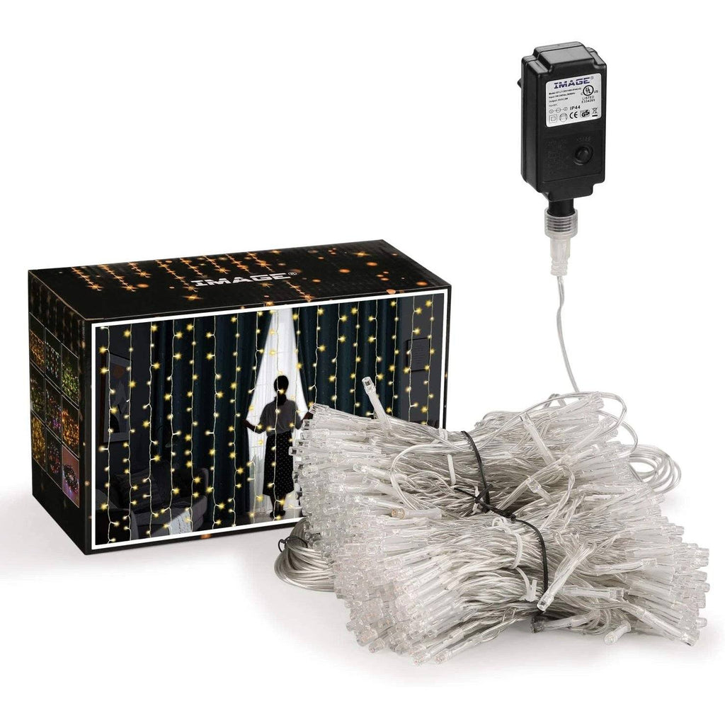 600 LED 9.8 x 19.6 FT. LED curtain lights with 8 light modes and memory function