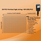 600 LED 9.8 x 19.6 FT. LED curtain lights with 8 light modes and memory function