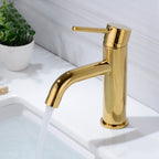 Modern 1-Hand Basin Faucet Gold Brushed Sink Faucet Brass