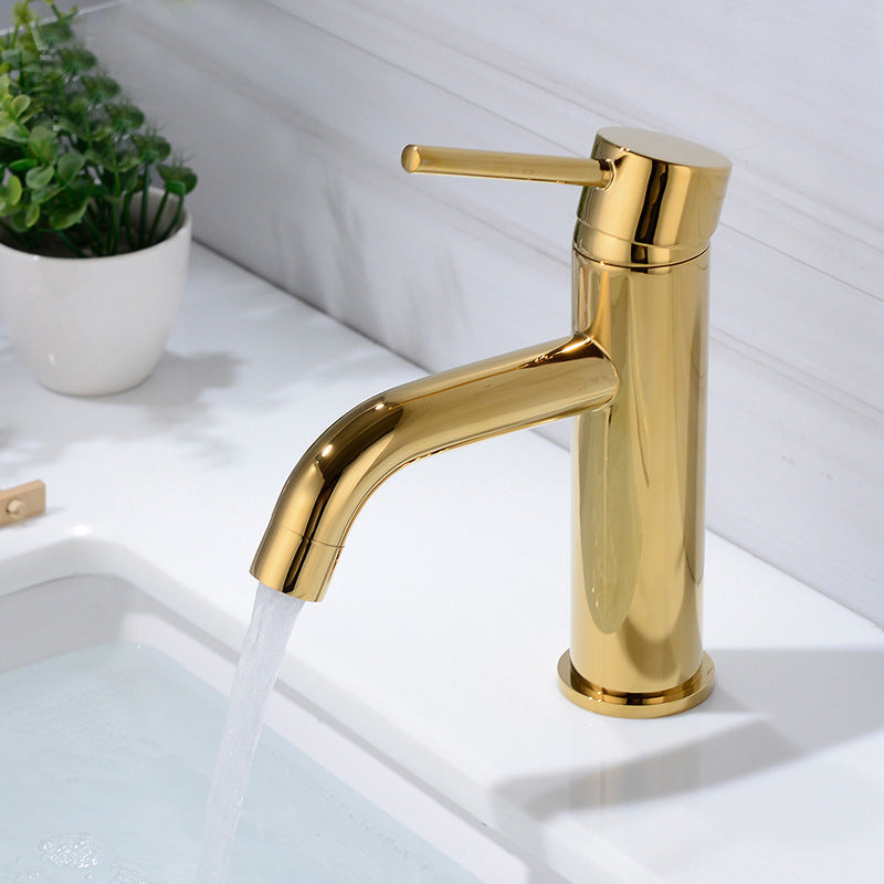 Modern 1-Hand Basin Faucet Gold Brushed Sink Faucet Brass