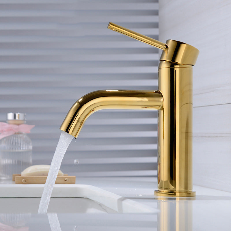 Modern 1-Hand Basin Faucet Gold Brushed Sink Faucet Brass