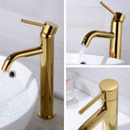 Modern 1-Hand Basin Faucet Gold Brushed Sink Faucet Brass