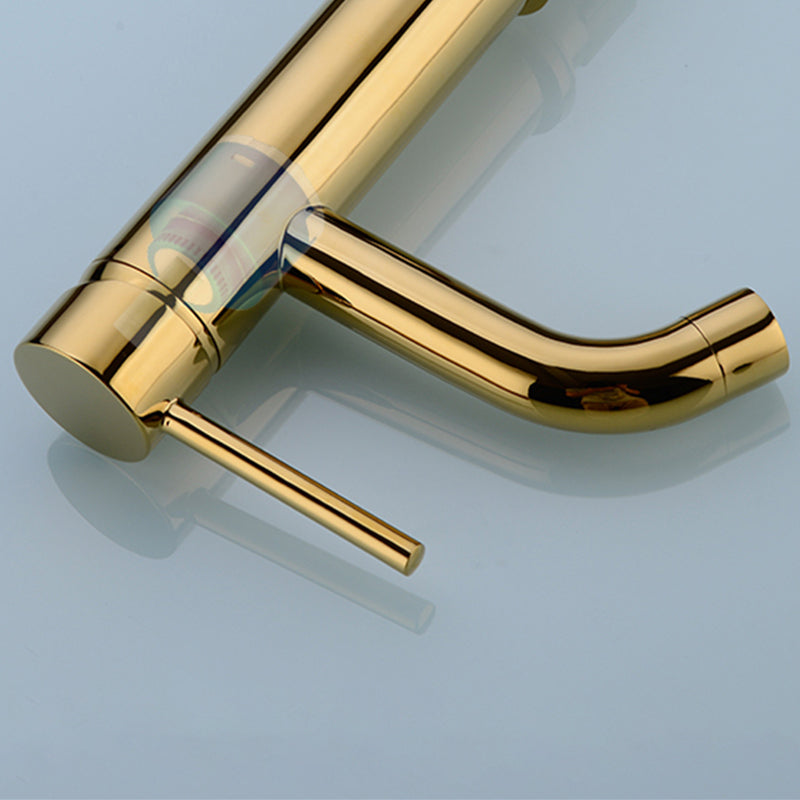 Modern 1-Hand Basin Faucet Gold Brushed Sink Faucet Brass