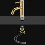 Modern 1-Hand Basin Faucet Gold Brushed Sink Faucet Brass