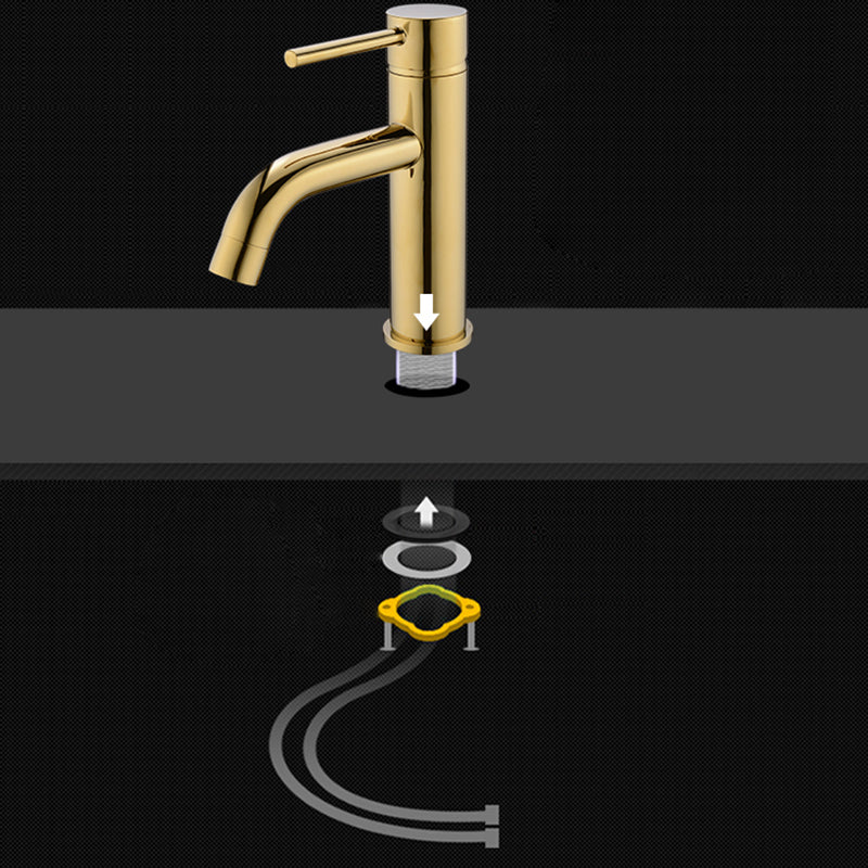Modern 1-Hand Basin Faucet Gold Brushed Sink Faucet Brass