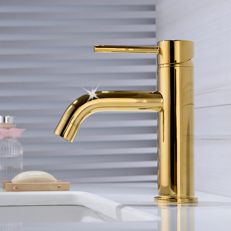 Modern 1-Hand Basin Faucet Gold Brushed Sink Faucet Brass