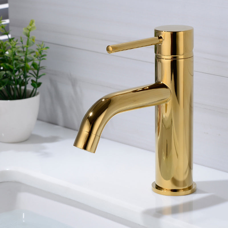 Modern 1-Hand Basin Faucet Gold Brushed Sink Faucet Brass