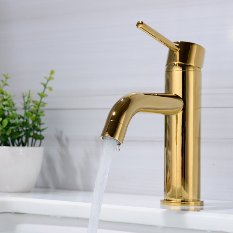 Modern 1-Hand Basin Faucet Gold Brushed Sink Faucet Brass