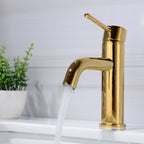 Modern 1-Hand Basin Faucet Gold Brushed Sink Faucet Brass