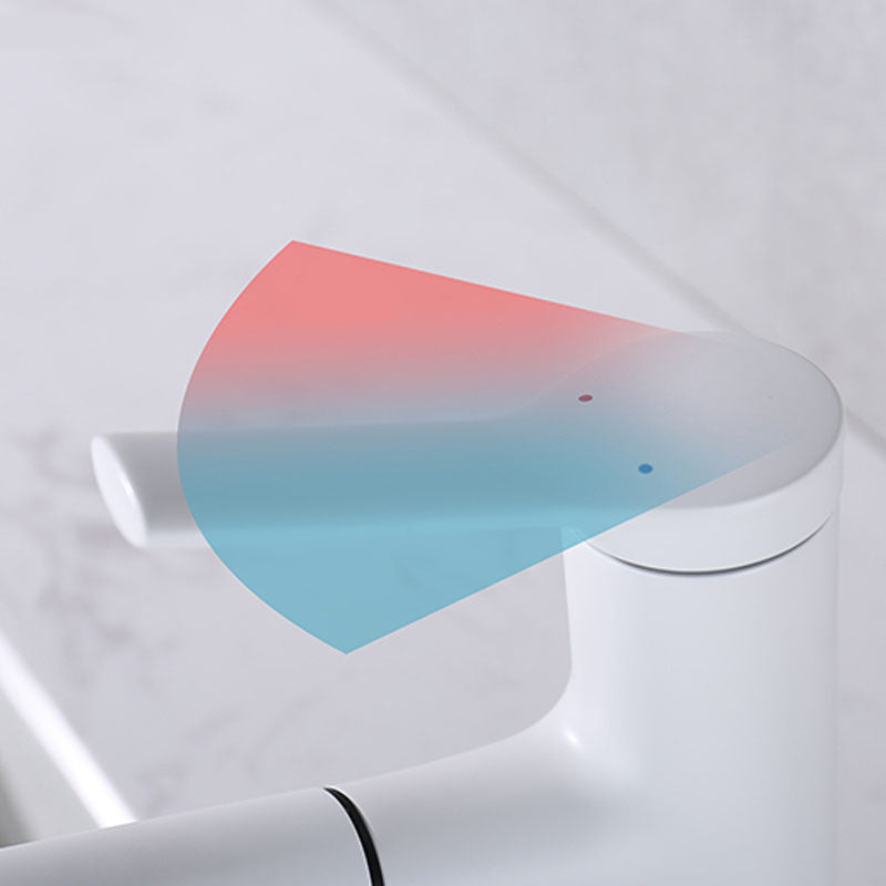 Contemporary Single Handle Faucet Retractable Sink Faucet with Lever Handle
